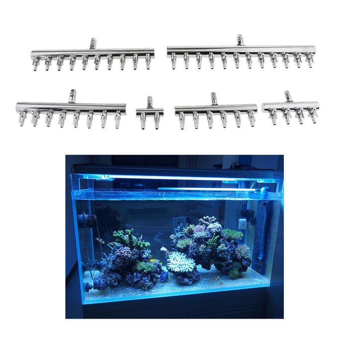 Aquarium   Tank Air Pump Flow Tube Pipe Line Stainless Steel Control