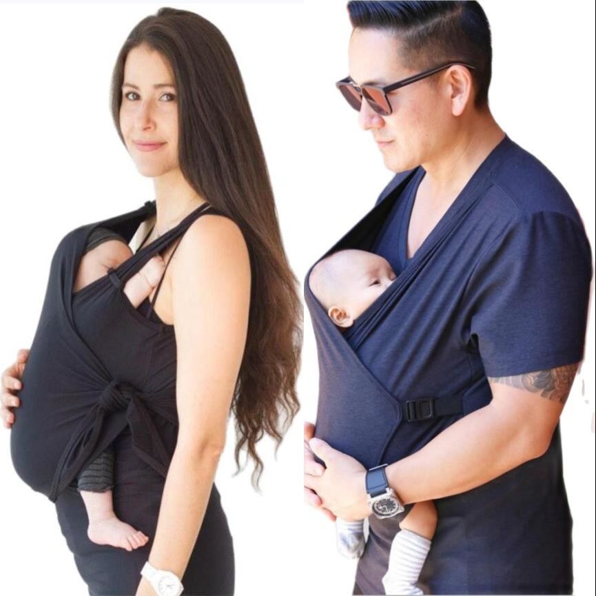 Pregnant Woman  Two Tees Baby Safety Kangaroo Pocket Carrier Cotton Clothes