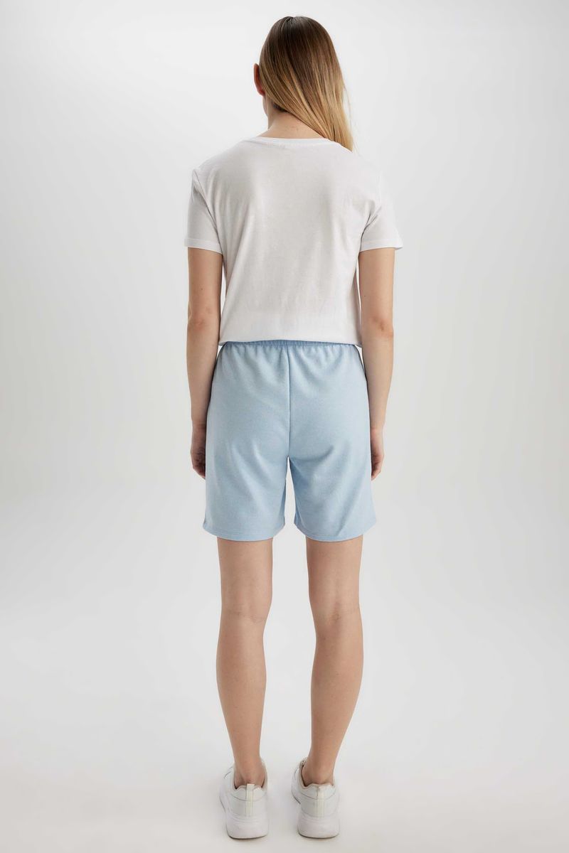 Woman Regular Fit Knitted Bermuda - Blue