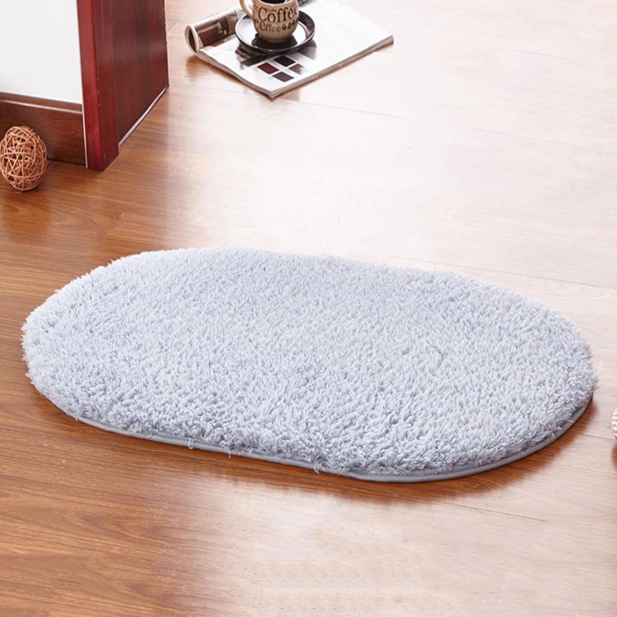 Door Mat Anti-Skid Absorbent Bathroom Floor Mat Carpet Light Blue