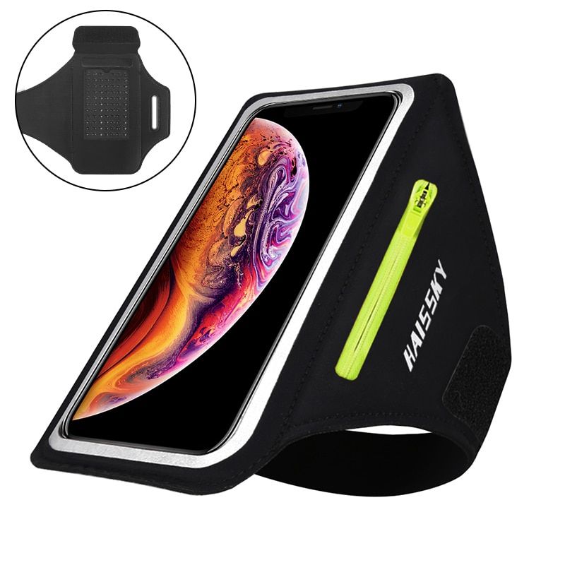 HAISSKY Running Sports Armbands Case For IPhone 13 12 11 Pro Max Xiaomi POCO X3 Pro Belt On Hand Phone Arm Band For  Pro