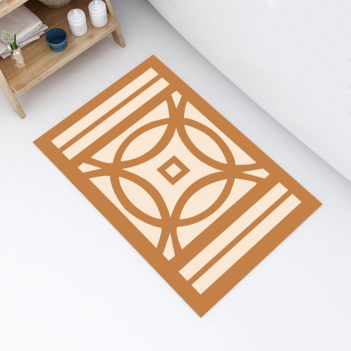 Bathroom Rug Mountain Pattern Bedroom Floor Mat Yellow