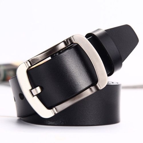 100% Cow Leather Mens Belt, High Quality Black