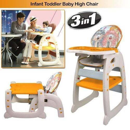 Unisex Children Infant Toddler High Chair Convertible To Chair And Table