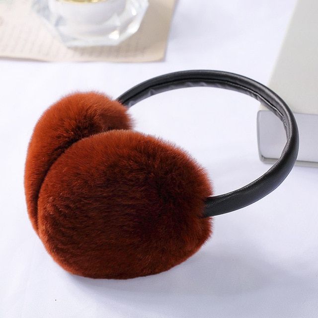 Lantafe Earmuff Winter Ear Protection Rex Rabbit Fur Women