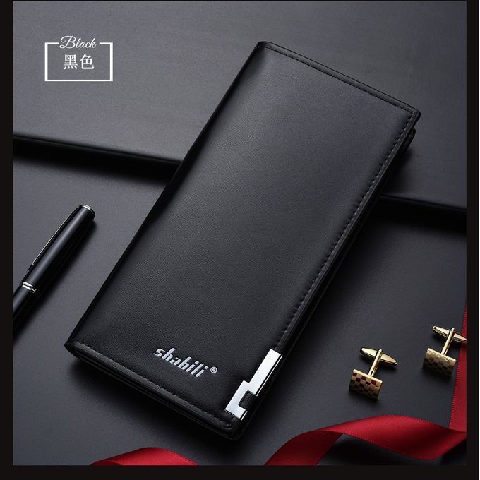 Classic Men's Leather Wallet Holder Purse- Black