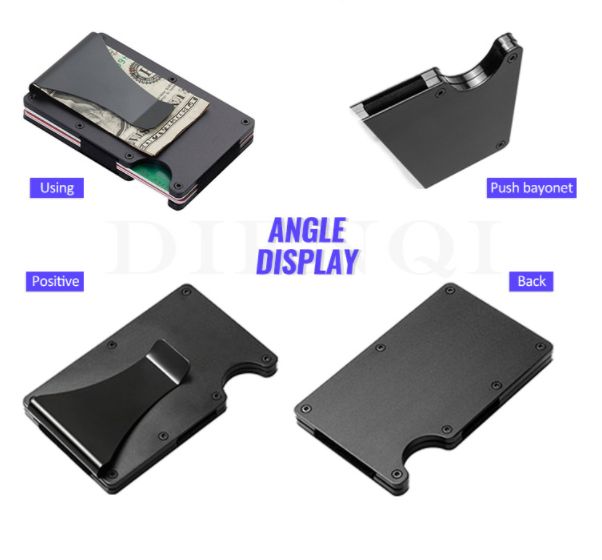 Men's Money Clips，Carbon Fiber Wallet Card Holder - Black