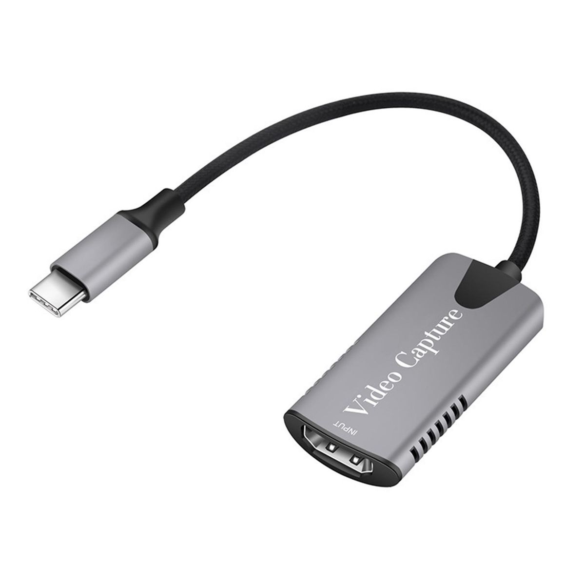 USB Video Adapter Type-C to HDMI-compatible Video Capture Card Grey
