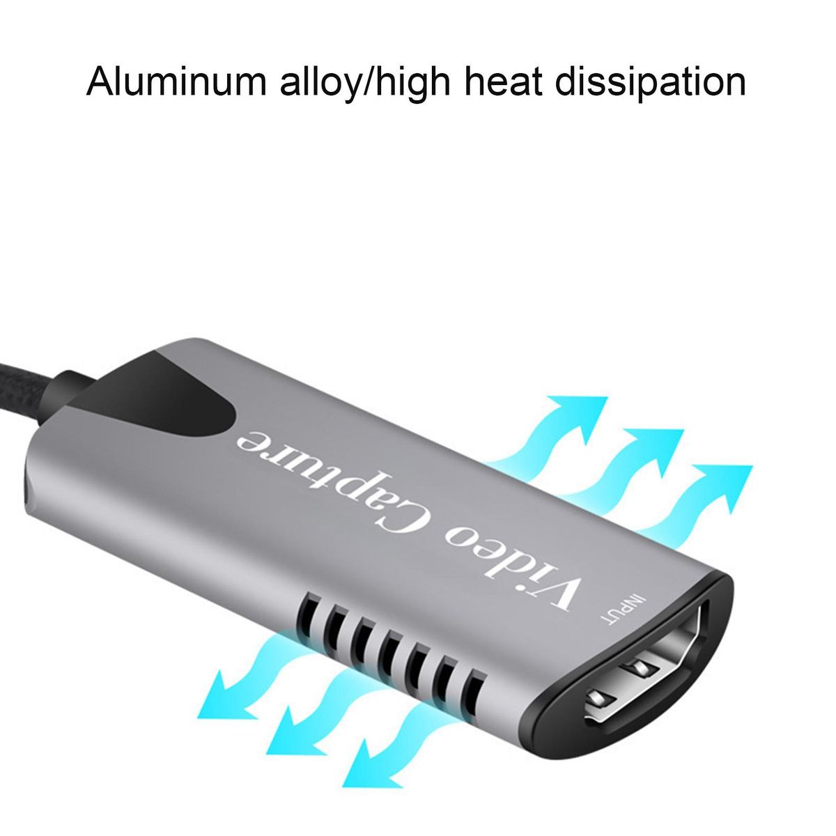USB Video Adapter Type-C to HDMI-compatible Video Capture Card Grey