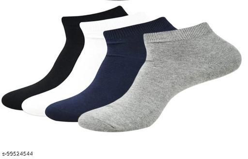 4pairs UNISEX COTTON ANKLE SOCKS Plus FREE SHOE LACE
