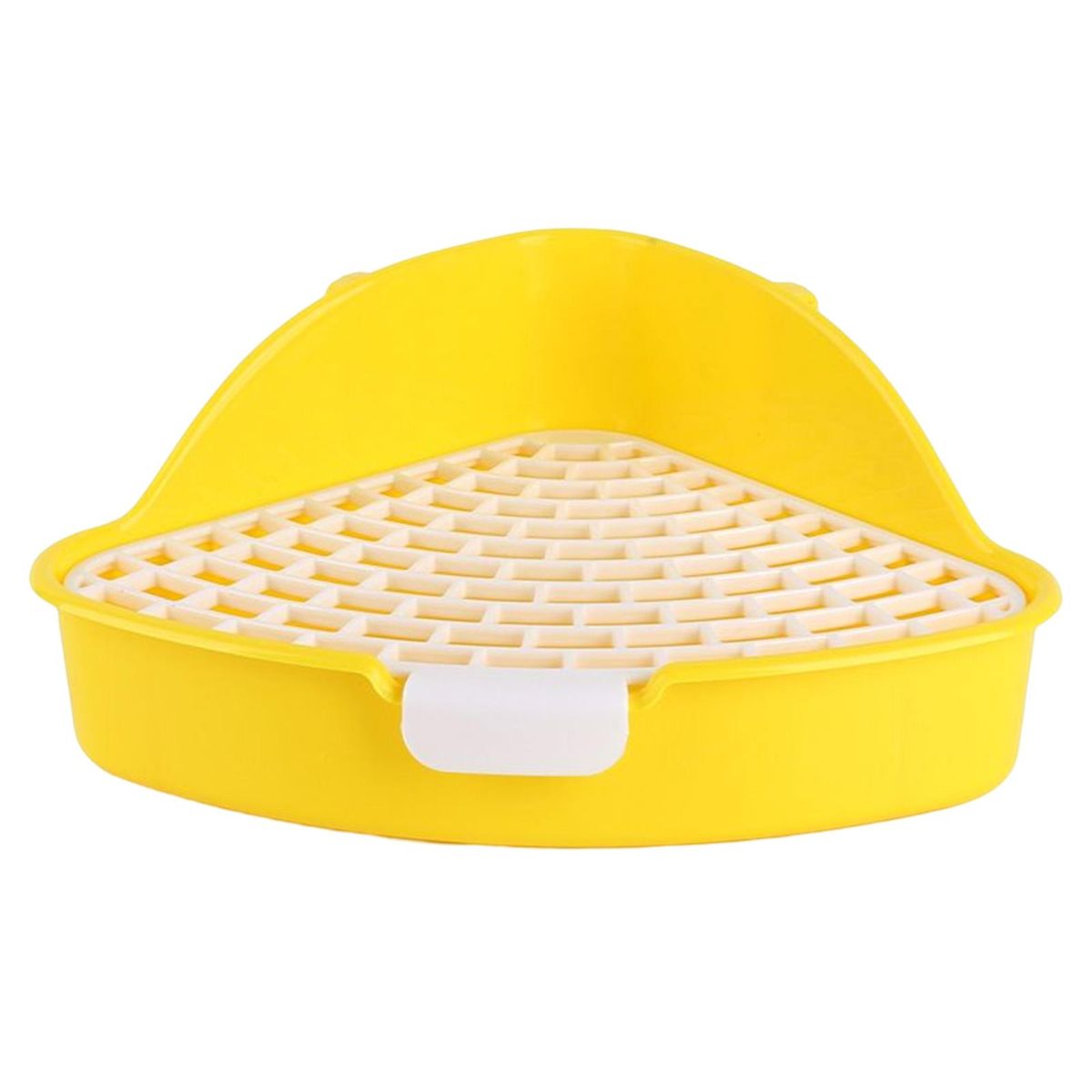 Triangle Rabbit Litter Box Pet Pan Toilet For Bunny Rabbit Cage Yellow