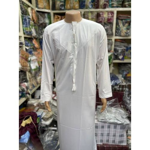 White Long Sleeve Jalabia -Muslim Wears--Unisex Kaftan