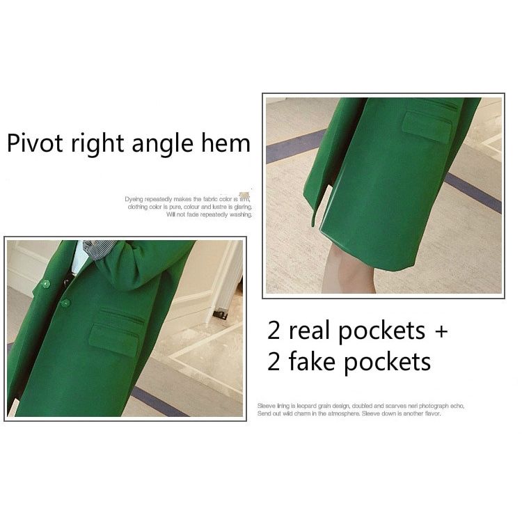 Women Long Blazer Jacket Office OL Work Formal Suit Coat