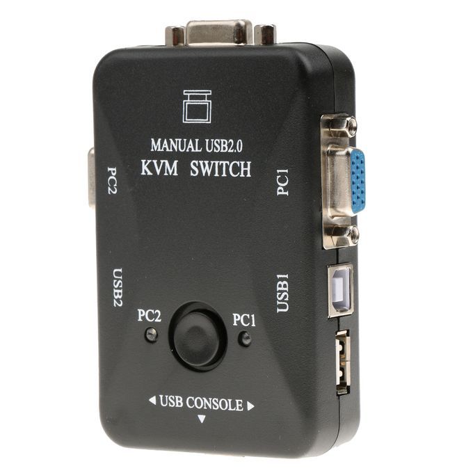 Dual Port USB 20 Monitor VGA KVM Switch Box For PC Keyboard Mouse