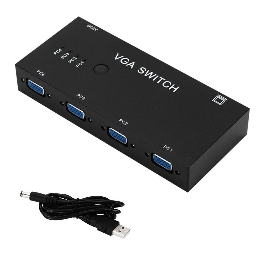 2Ports Switcher Splitter 2Ways VGA Video Switch Adapter Converter Box For PC Monitor Accessories 4Port VGA Video Switch Switcher