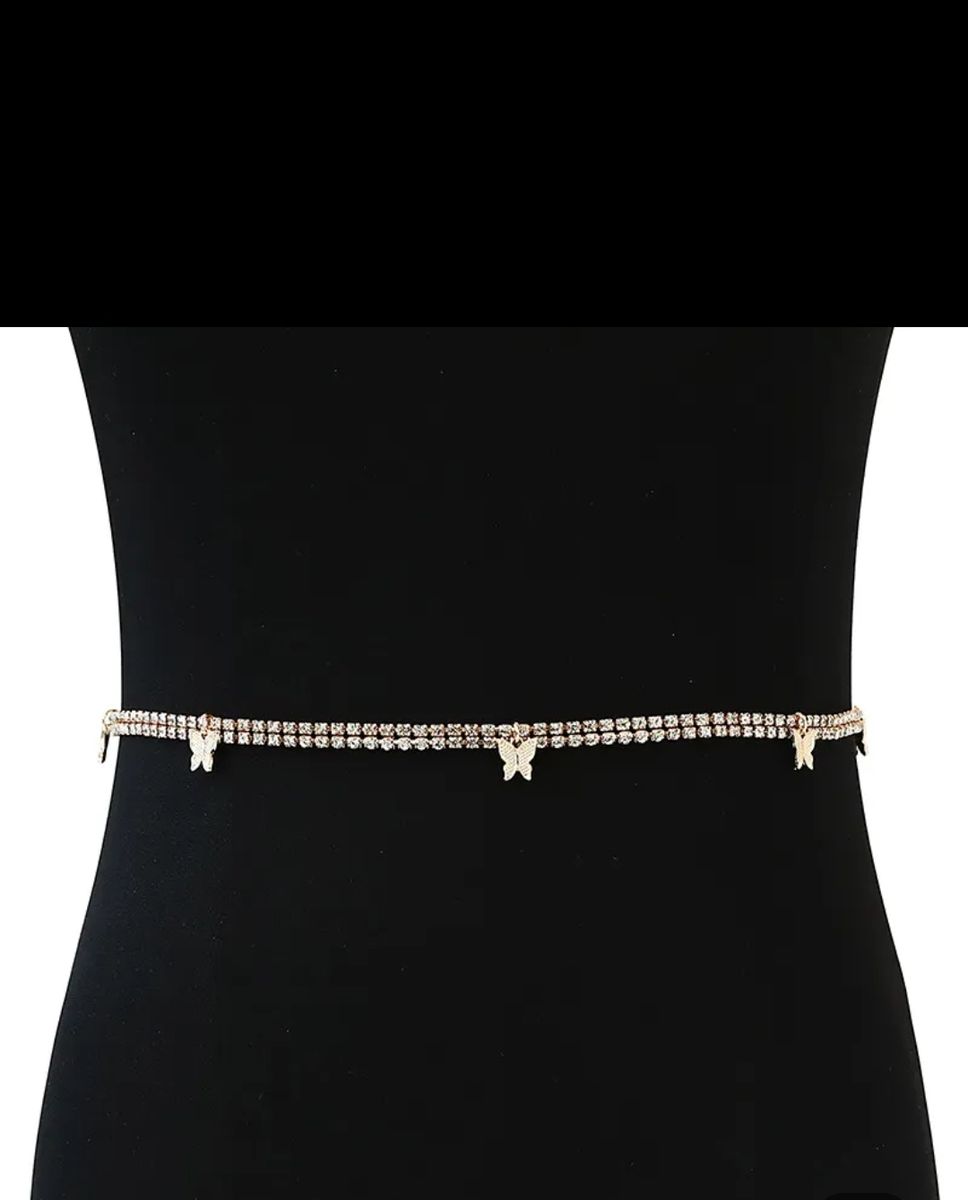 Womens Body Waist Butterfly Pendant Chain Jewelry Gold