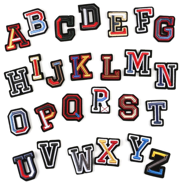 26PCS English Letter Embroidered Cap Badge Cloth Sticker