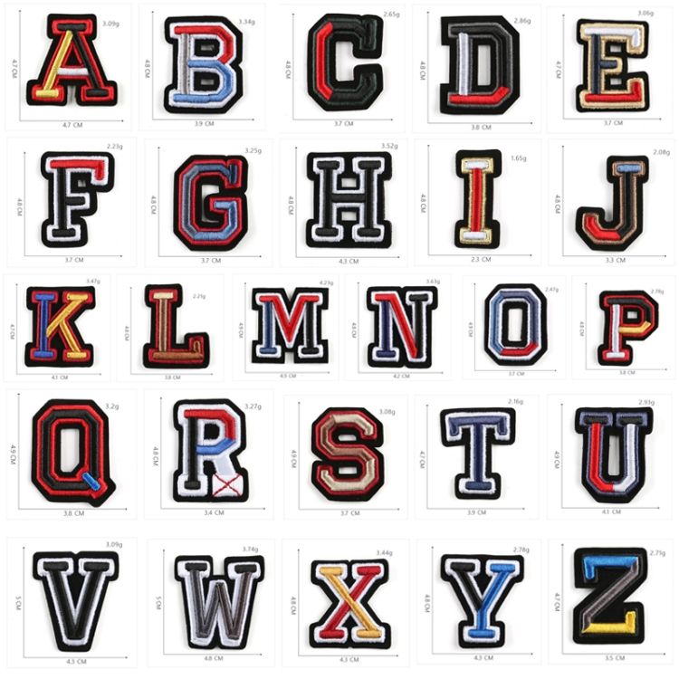 26PCS English Letter Embroidered Cap Badge Cloth Sticker