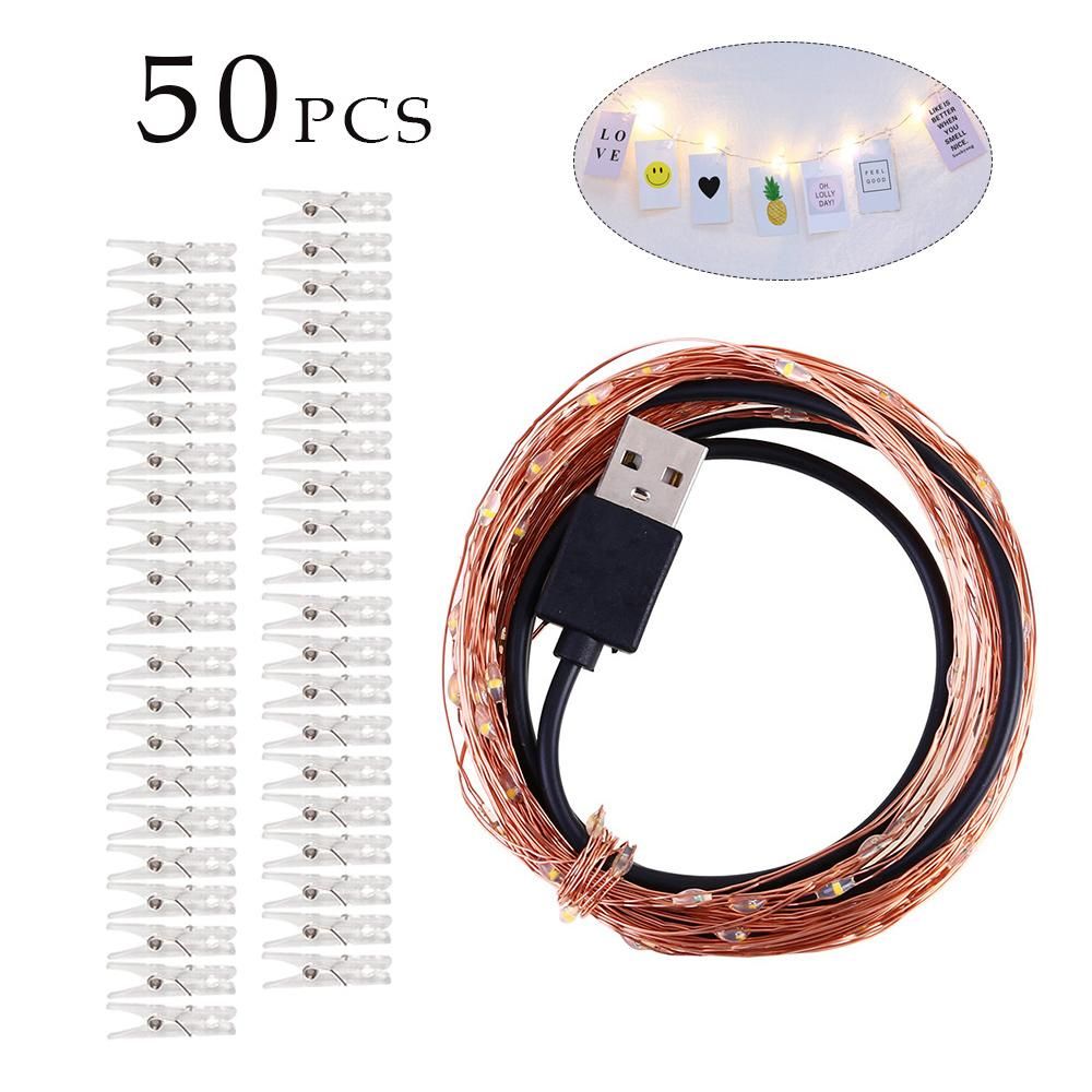 10M 100LEDs Photo Clip USB LEDs Lamp String Decorative Light