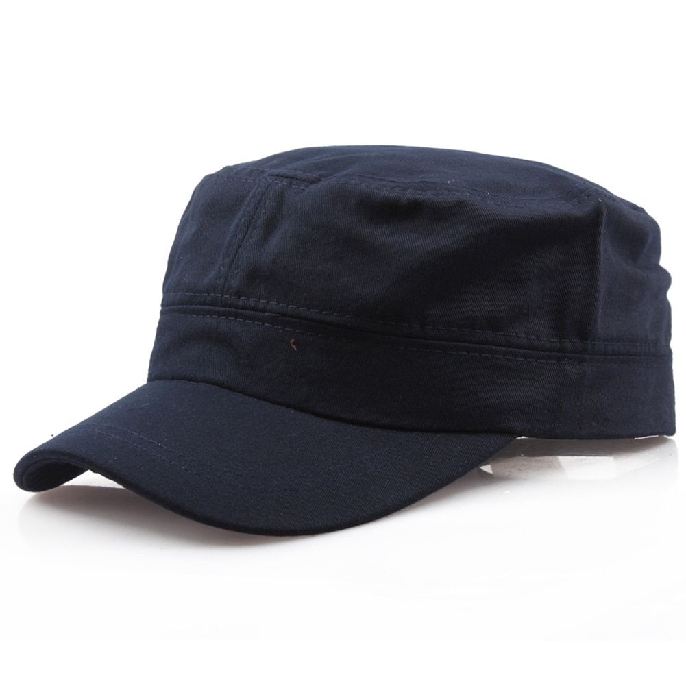Men Women Baseball Caps Fashion Uni Adjustable Classic Style Plain Flat Vintage  Hat Casual Cap Outdoor Equipment-Navy