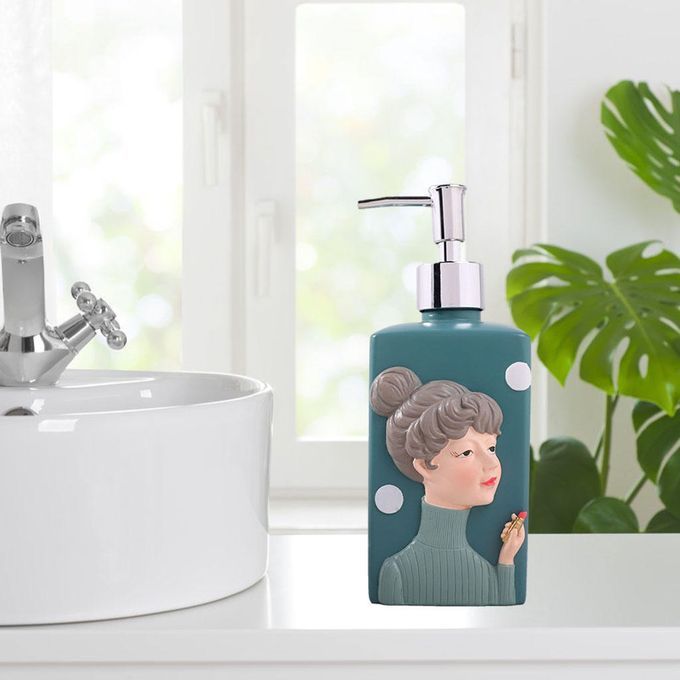 Bathroom Countertop Dispenser Pump Bottle Bright Blue 480ml