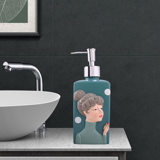 Bathroom Countertop Dispenser Pump Bottle Bright Blue 480ml