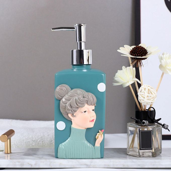 Bathroom Countertop Dispenser Pump Bottle Bright Blue 480ml