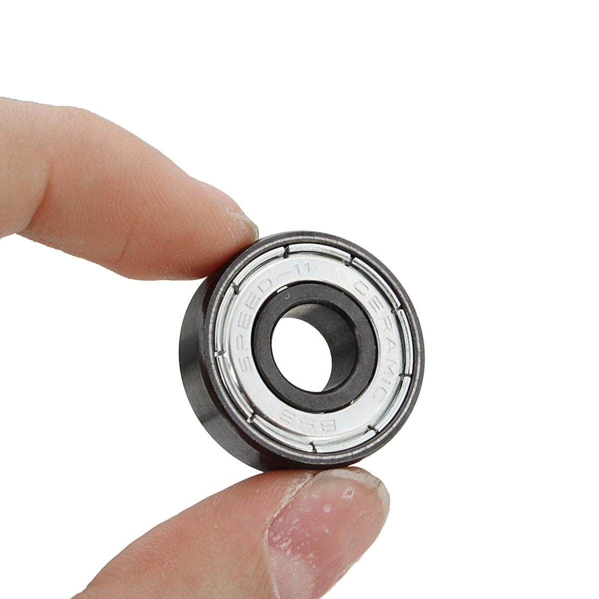 16pcs 608 8.5x21x7mm Skate Roller Inline Professional Ceramic Bearings With 6 White Beads