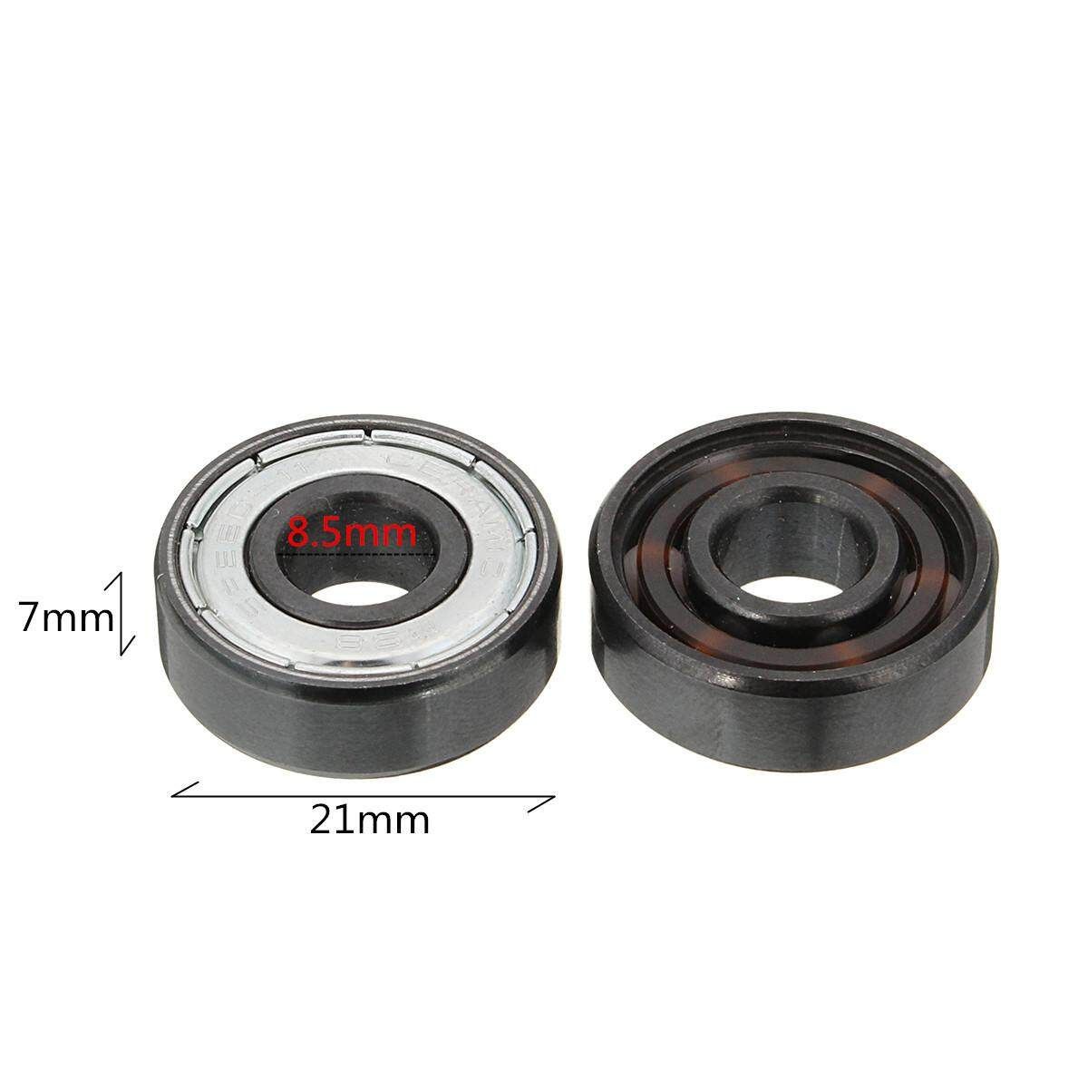 16pcs 608 8.5x21x7mm Skate Roller Inline Professional Ceramic Bearings With 6 White Beads