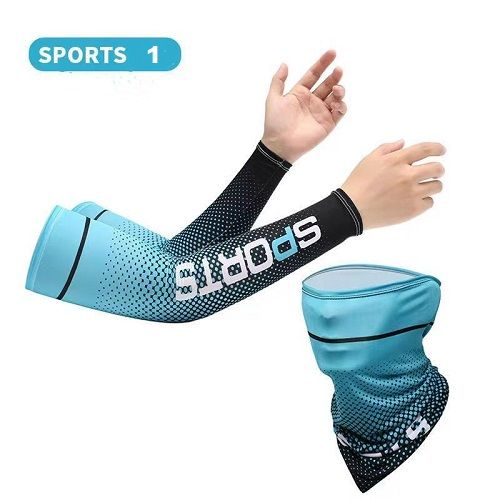 Outdoor Men Arm Sleeves Bandana Face Mask Sunscreen Suit 40cm