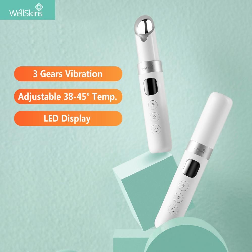 WellSkins Multifunctional Eye Beauty Apparatus Warm Eyecare Eye Massager Instrument Relax Eye Wrinkle Massager Pen Beauty Instrument Lip Care MY300