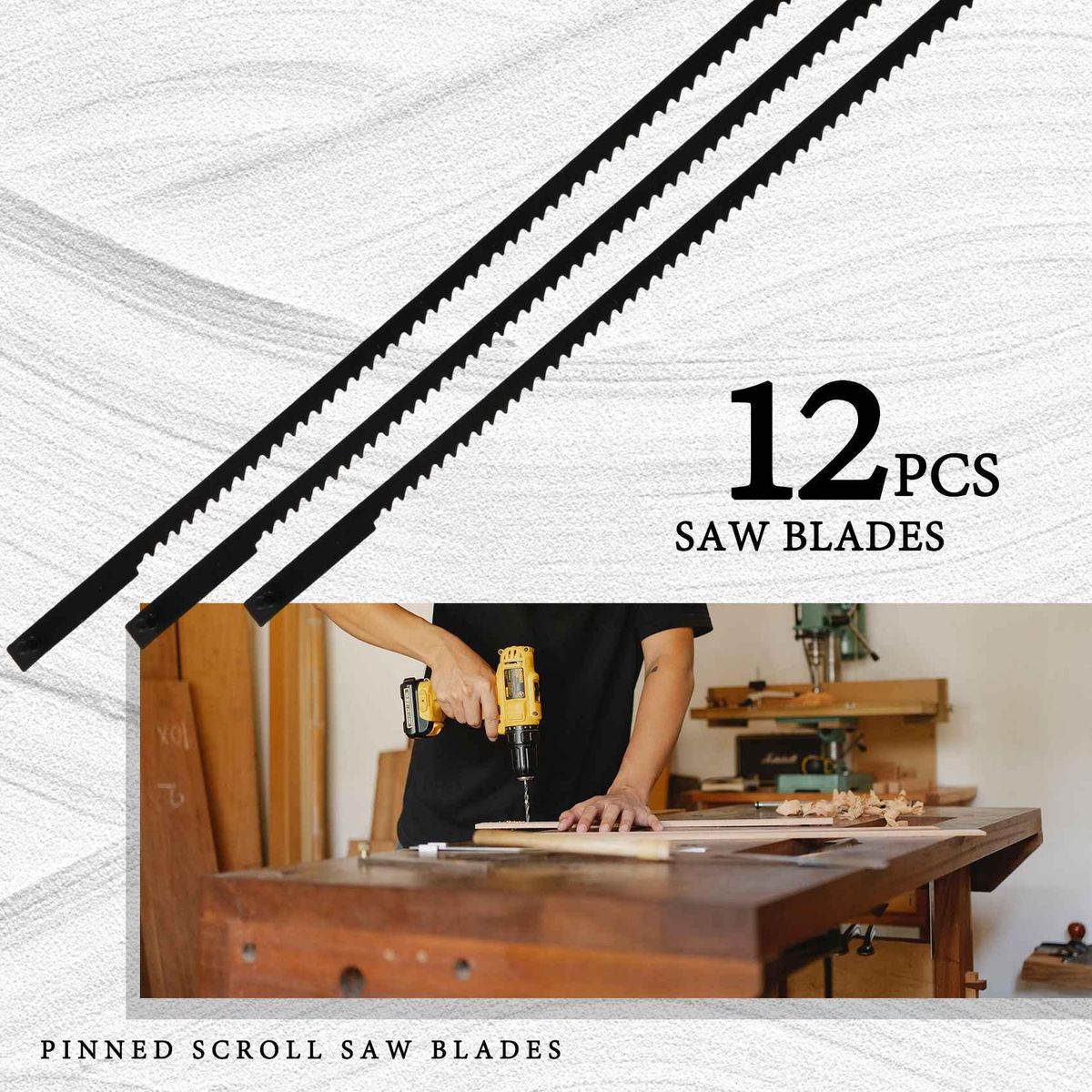 12Pcs 5 Inch Pinned Scroll Saw s TPI 10151824 Power Tools Accessories for Woodworking for DIYers