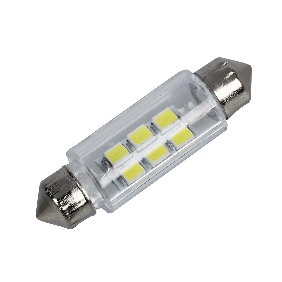 38mm White 6 SMD LED Car Interior Dome Light Lamp Bulb DC 12