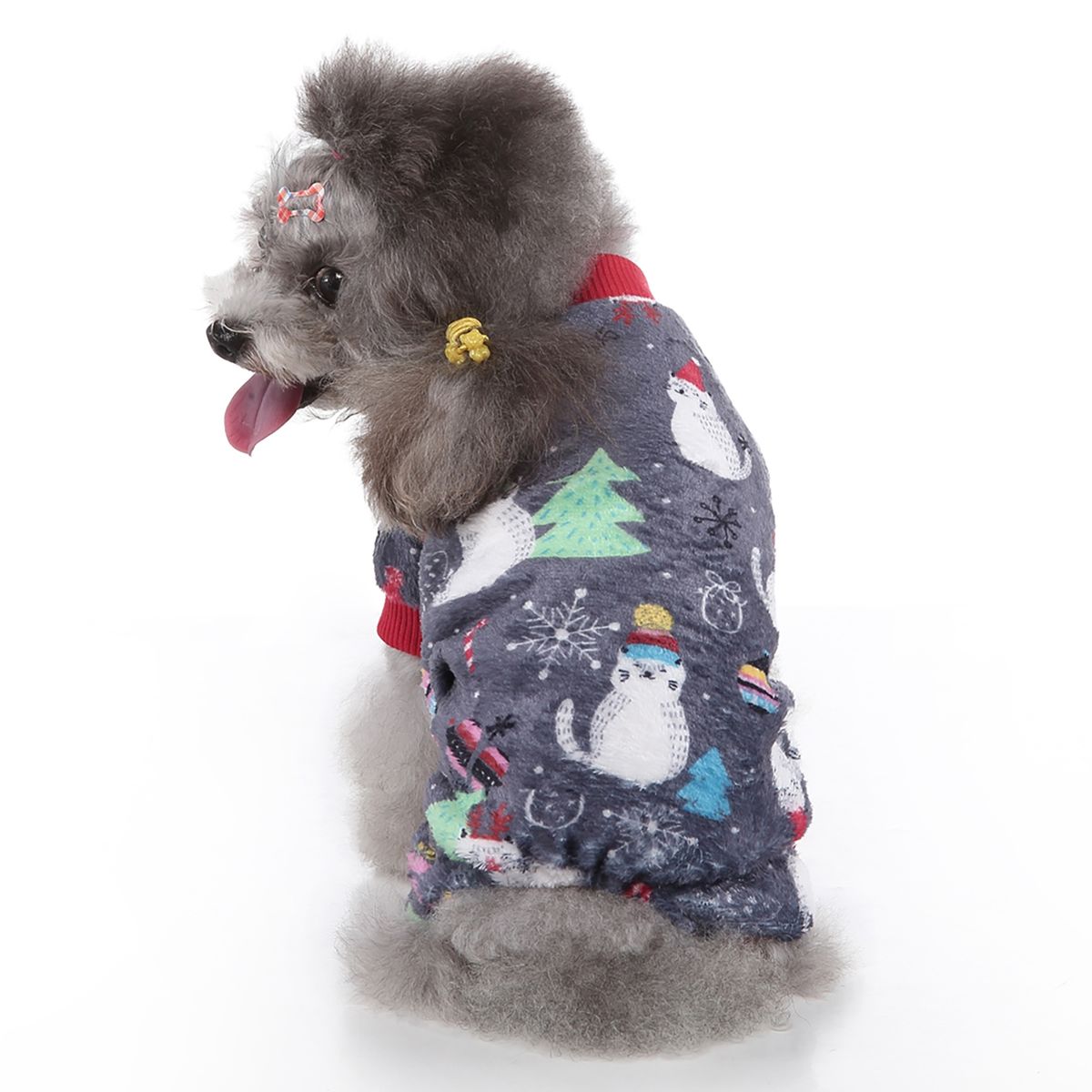 Pet Blouse Dogs Cats Santa Clause Tops Grey