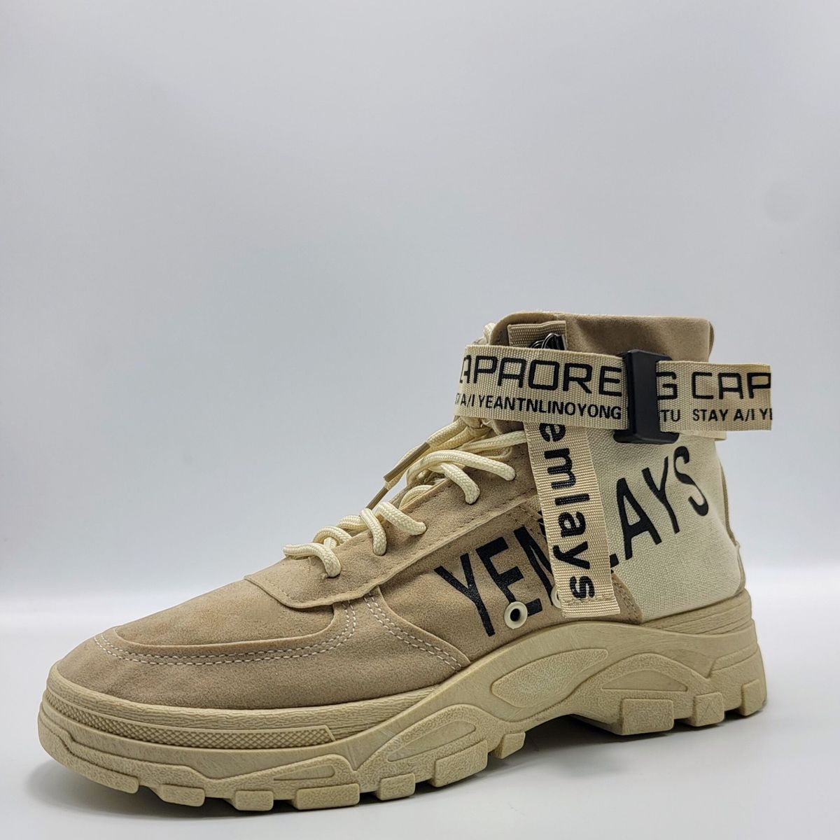 Men's High Top Sneakers-coffee