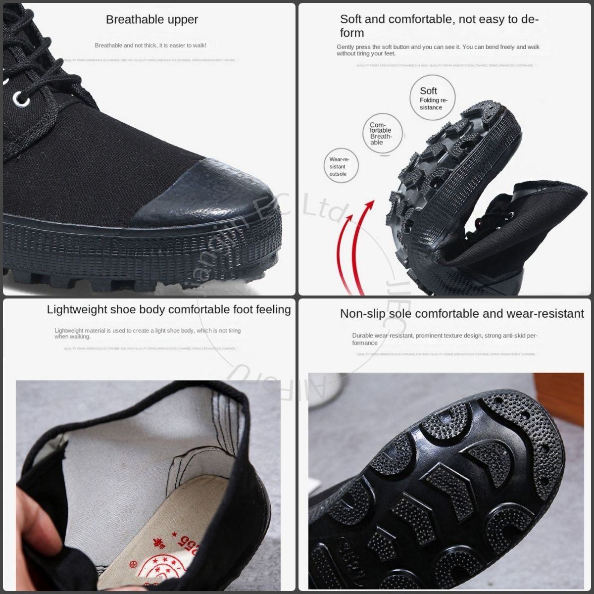 Canvas And Rubber Safety Work Boots And Shoes