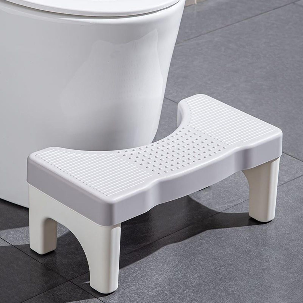 Children Toilet Footstool Squatease Portable Non-slip Toilet for Ages Grey and White