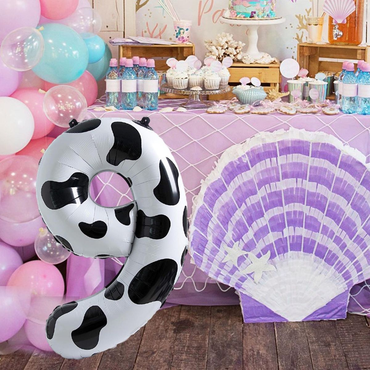 Quick to Use Digital Balloon Whimsical Cow Number Balloon Fun Foldable