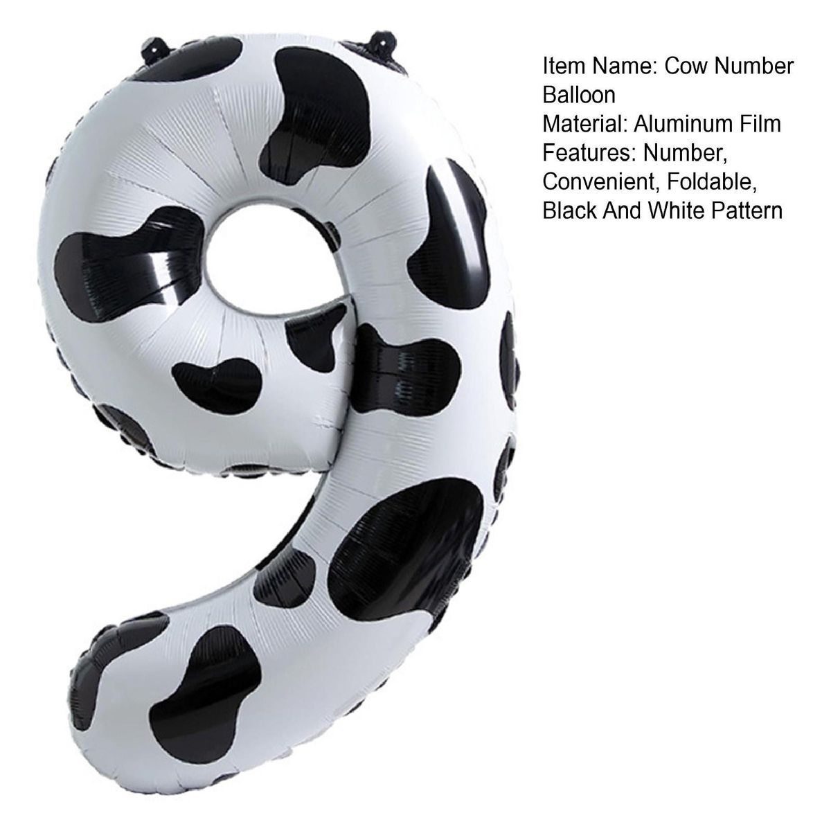 Quick to Use Digital Balloon Whimsical Cow Number Balloon Fun Foldable