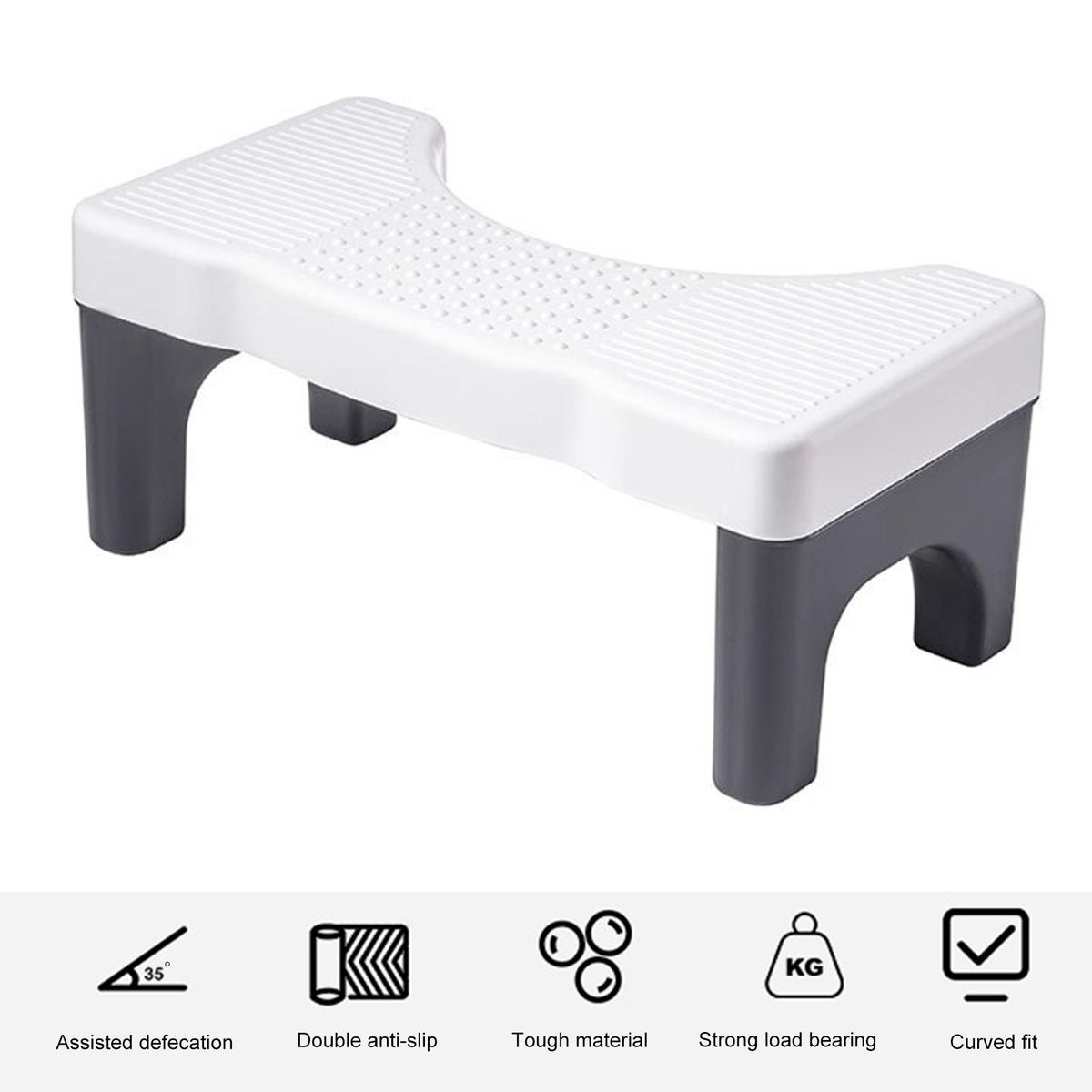 Pregnant Women Potty Stool Squatease Portable Non-slip Toilet for Ages Black White