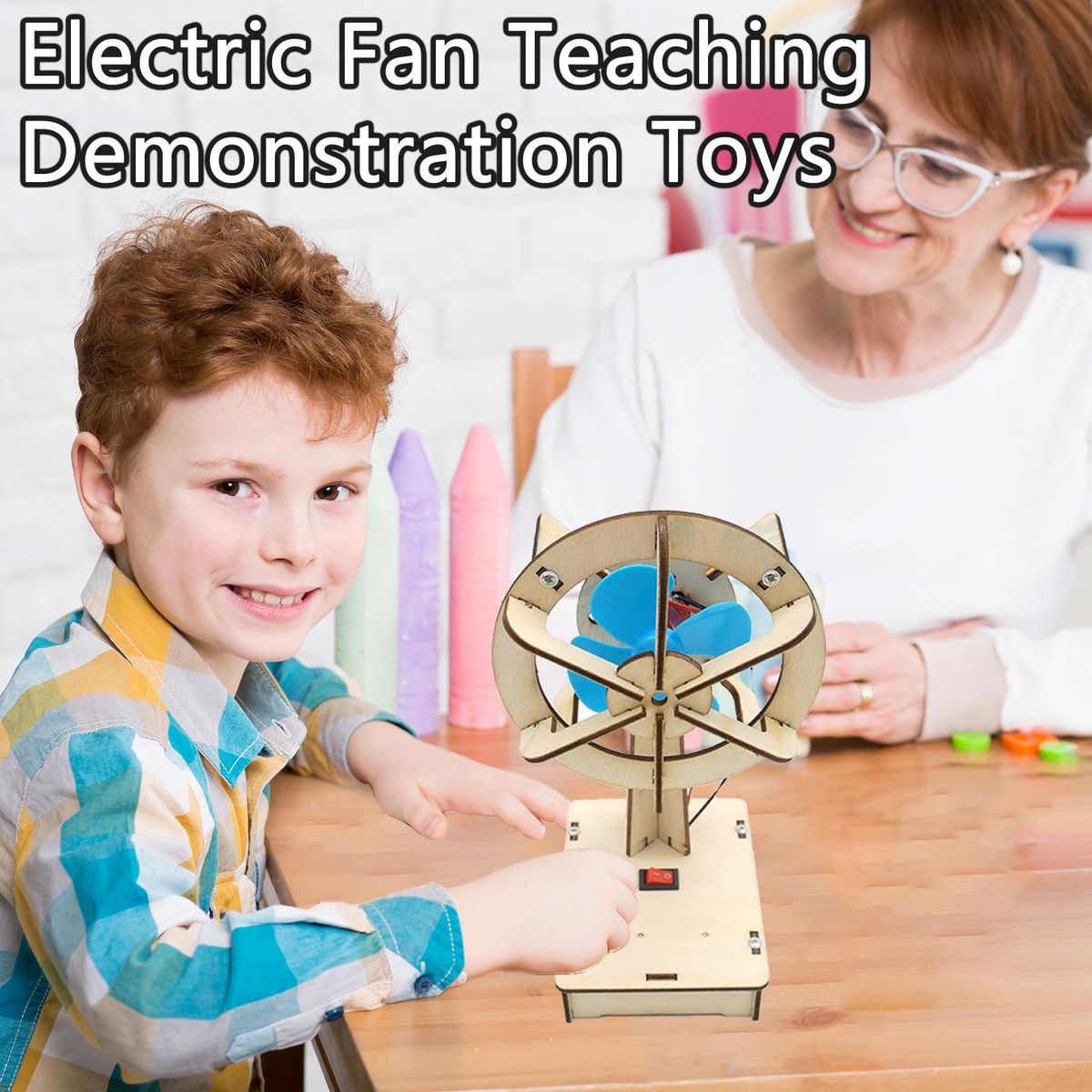 1 Set Physical Toys Shaking Head Fan Teaching Equipment Toys