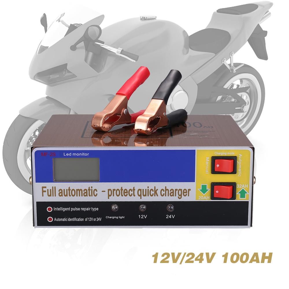 12V/24V Intelligent Automatic LED Charger Pulse Repair Type Maintainer for Lead Acid Battery and Lithium Battery 140W AC110V