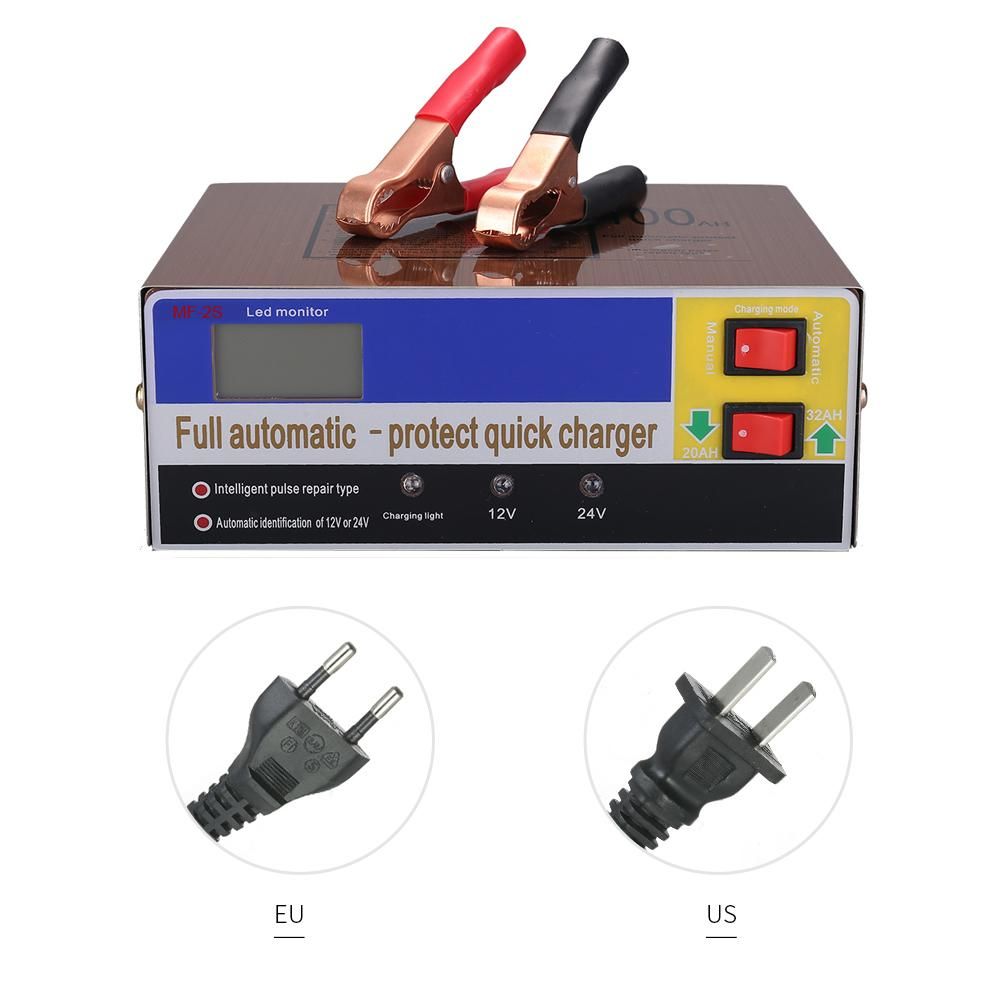12V/24V Intelligent Automatic LED Charger Pulse Repair Type Maintainer for Lead Acid Battery and Lithium Battery 140W AC110V
