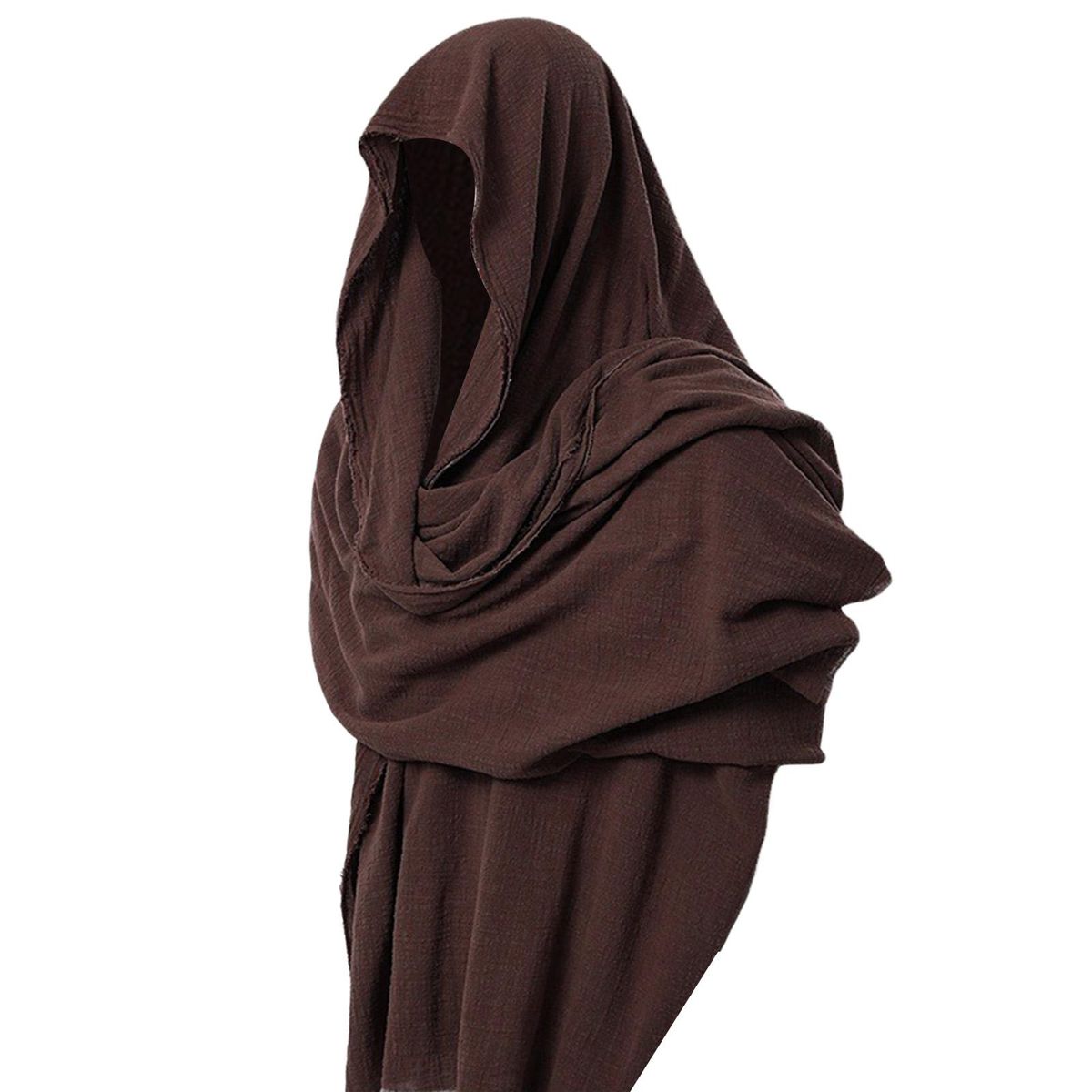 Male Hood Cloak Pirate Scarf Halloween Cosplay Accessories Dark Brown