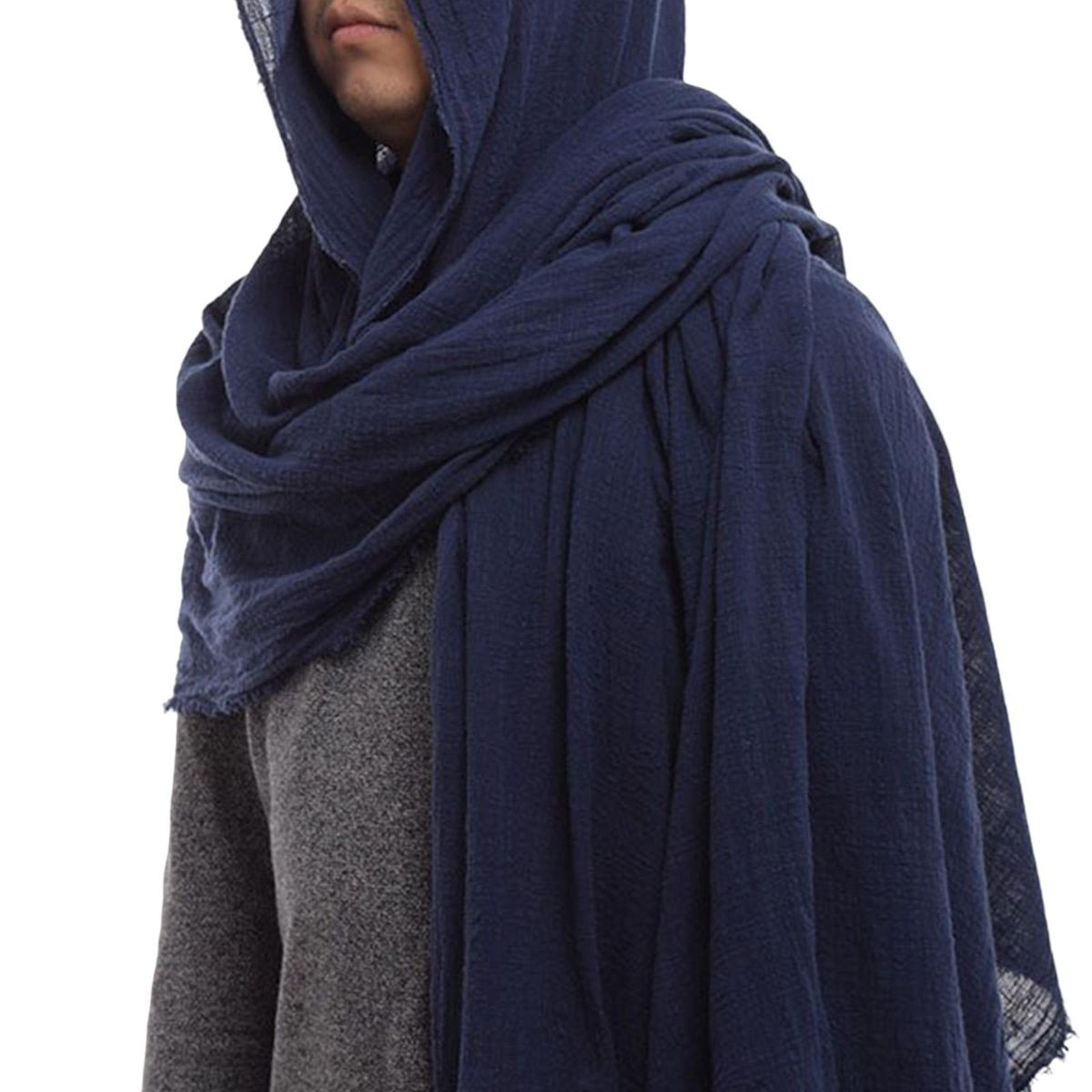 Male Hood Cloak Pirate Scarf Halloween Cosplay Accessories Blue