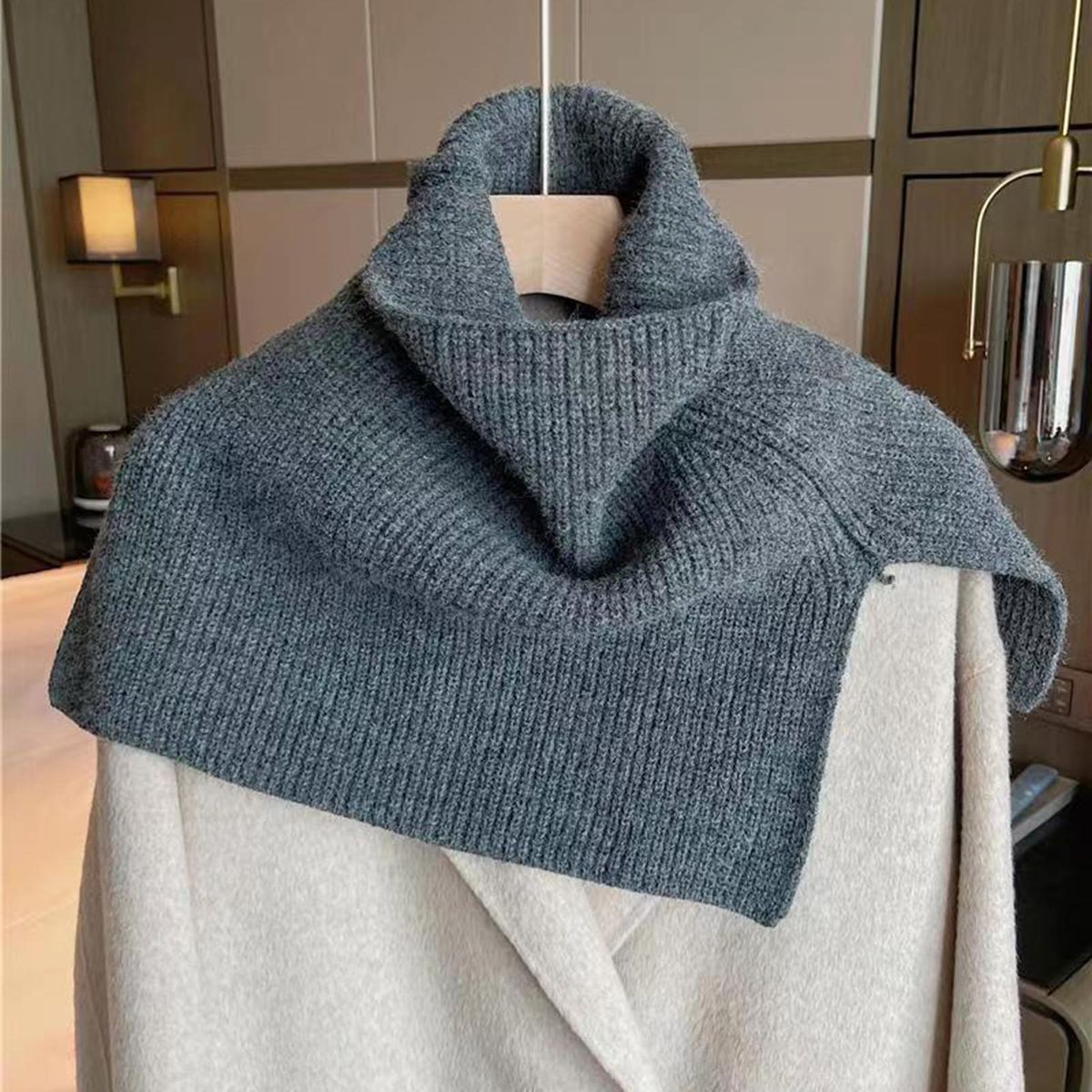 Women Winter Shawl Comfortable Ladies Scarf Grey