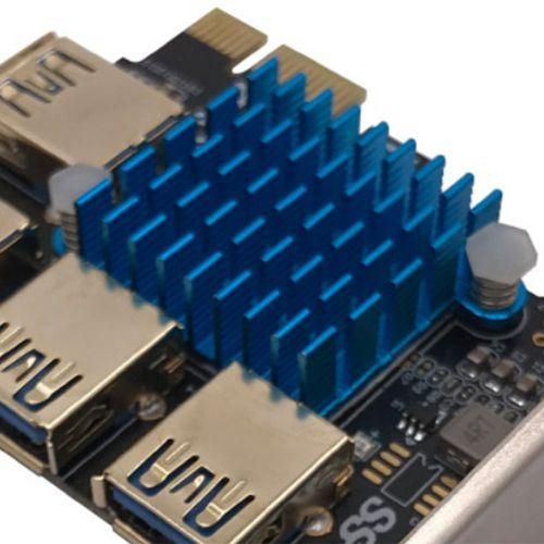 PCIe 1 To 4 PCI Express Riser Card, 1 To 4 USB 3
