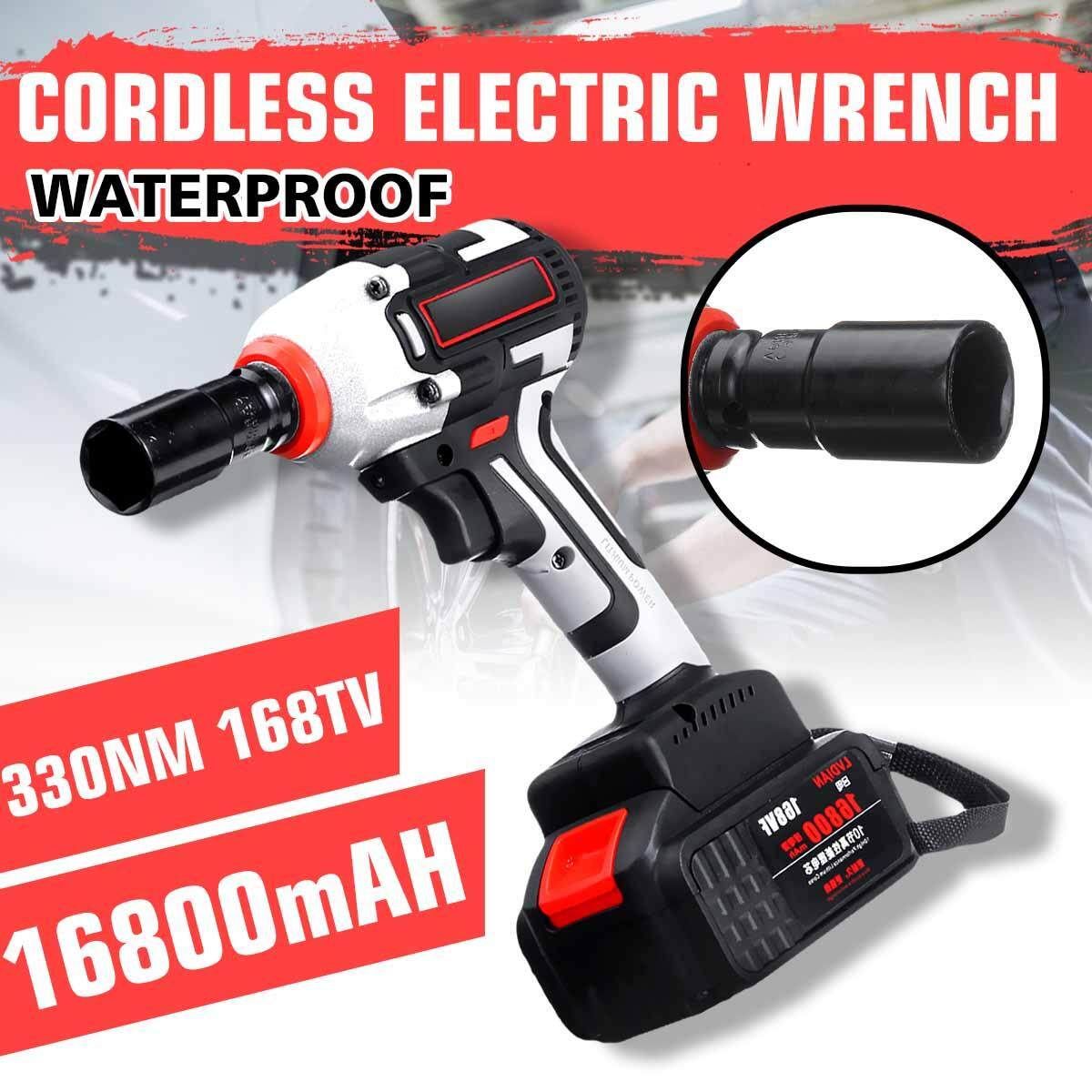 168TV 16800mAh 330NM Electric Cordless Impact Wrench Machine Driver Brushless