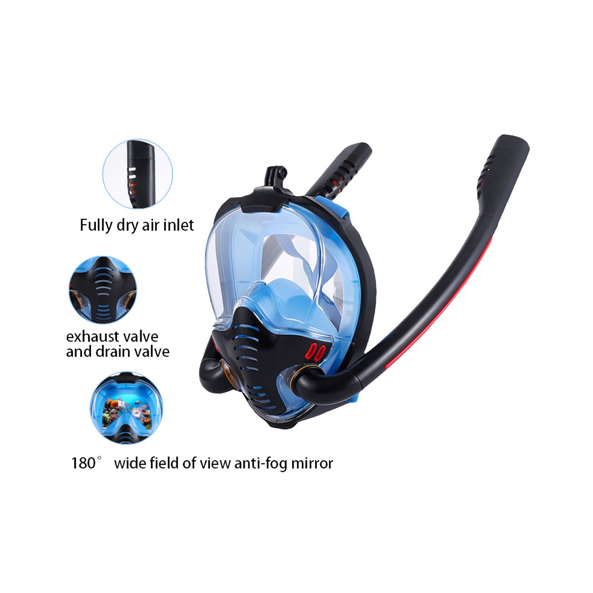 Snorkeling Mask Double Tube Silicone Diving Ma