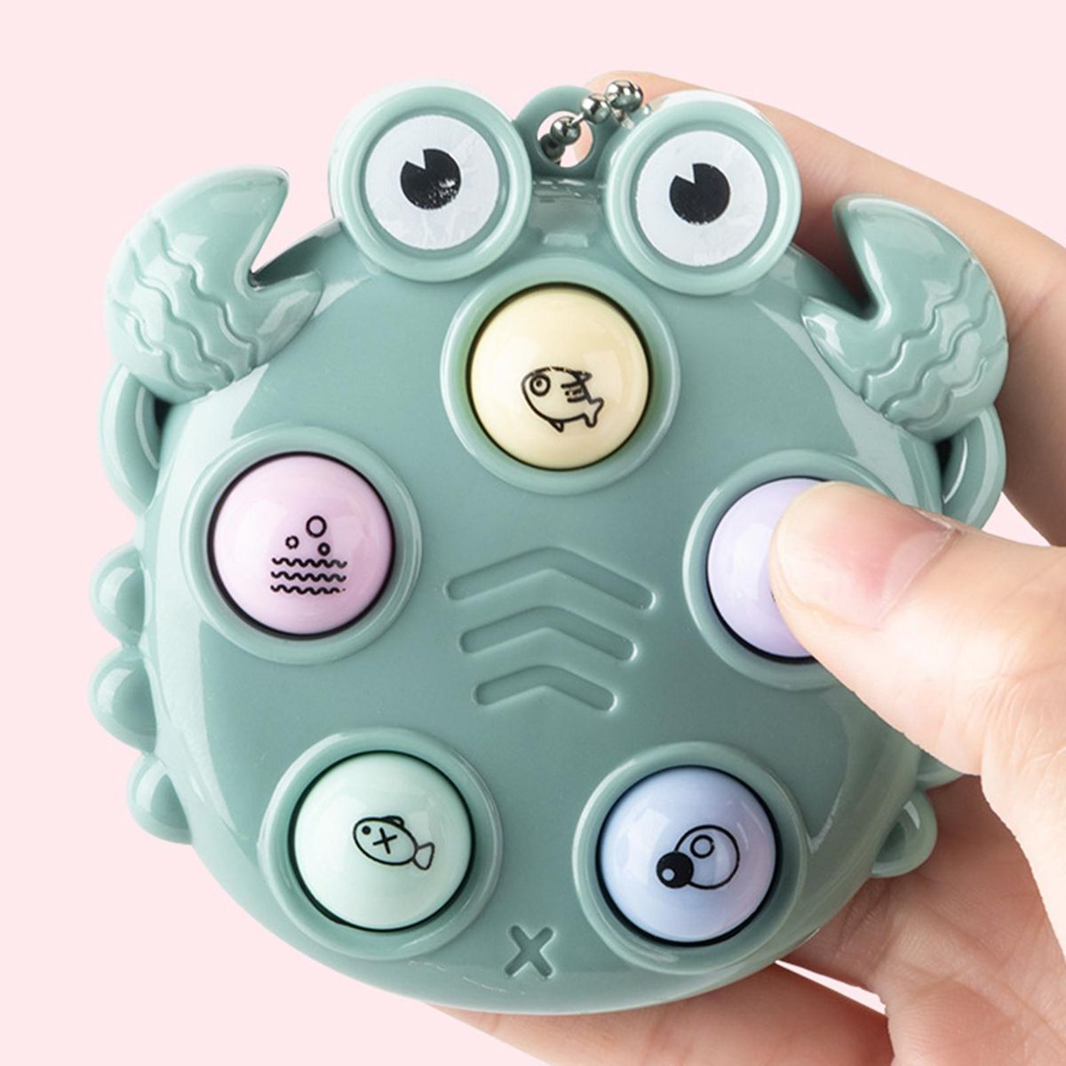 Mini Game Console Whack-a-mole Mini Game Console Keychain Green